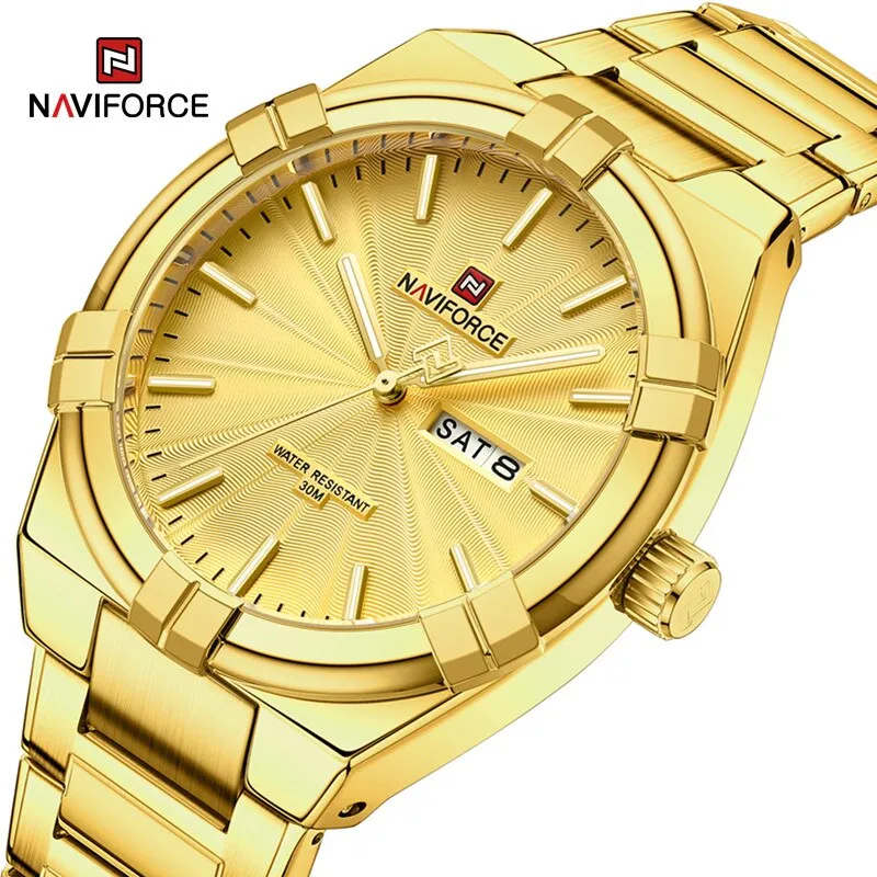 100% Orignal Brand NAVIFORCE NF9218 Men's Fashion Business Calendar Male Waterproof Stainless Steel Wristwatches Relogio Masculino 2023