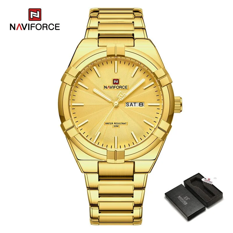 100% Orignal Brand NAVIFORCE NF9218 Men's Fashion Business Calendar Male Waterproof Stainless Steel Wristwatches Relogio Masculino 2023