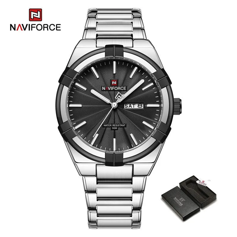 100% Orignal Brand NAVIFORCE NF9218 Men's Fashion Business Calendar Male Waterproof Stainless Steel Wristwatches Relogio Masculino 2023