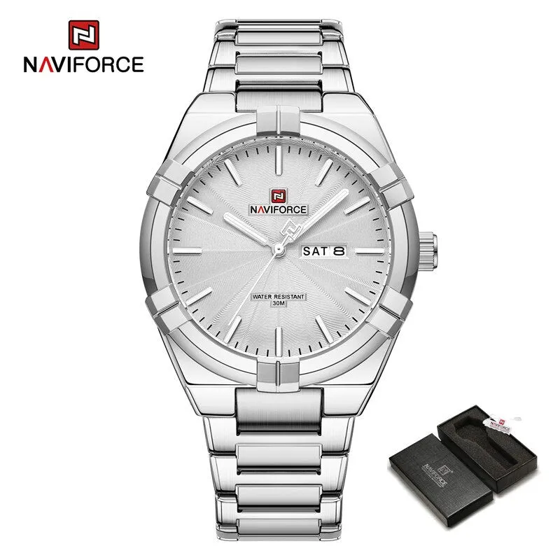 100% Orignal Brand NAVIFORCE NF9218 Men's Fashion Business Calendar Male Waterproof Stainless Steel Wristwatches Relogio Masculino 2023