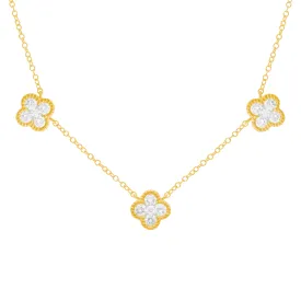 14K GOLD DIAMOND CASSIE CLOVER NECKLACE