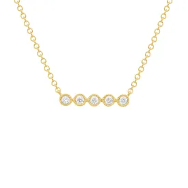 14K GOLD DIAMOND COLLEEN BAR NECKLACE