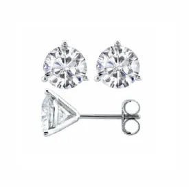 14k White Gold 1.00Ct FG SI Lab Grown Diamond Stud Earring