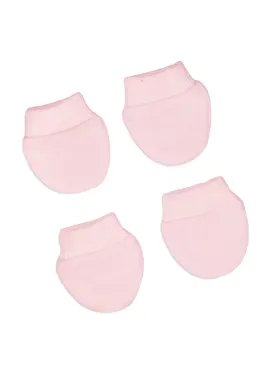 2 Pack Premature Baby Scratch Mitts - Pink