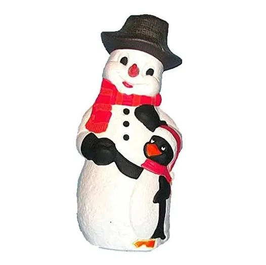 31" Snowman With Penguin Blow Molded Christmas Decoration