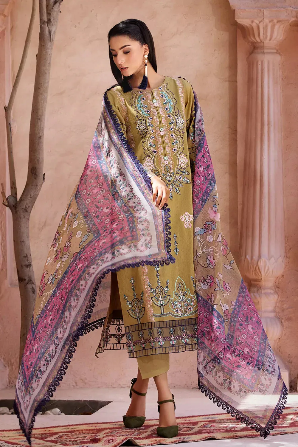 3PC Embroidered Unstitched Jacquard Suit KCNE-2621