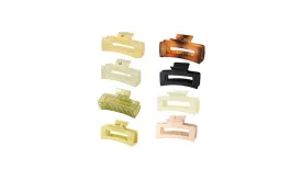 8 Piece Glossy Frosted Hair Clips