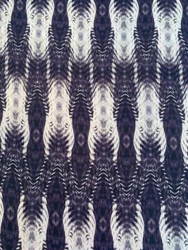 Abstract Printed Silk Georgette - Purple-Grey / Beige