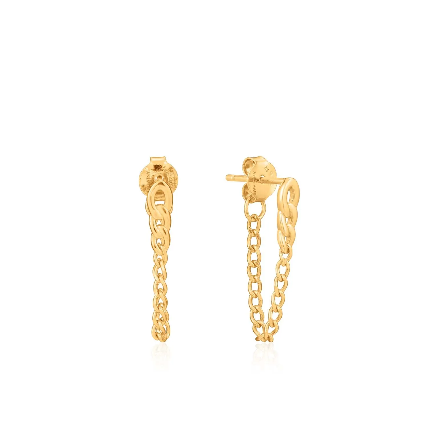 Ania Haie Curb Chain Stud Earrings - Gold