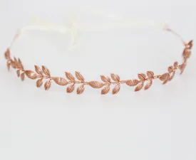 Athena Crown -  Rose Gold, Bridal or Special Occasion Tie Headband