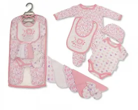 Baby Girls 9 pcs Gift Set in Mesh Bag - Sweet Heart-Gp-25-1059p