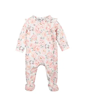 Bebe Coco L/S Zip Onesie - Rose Print (Size PREM-1)