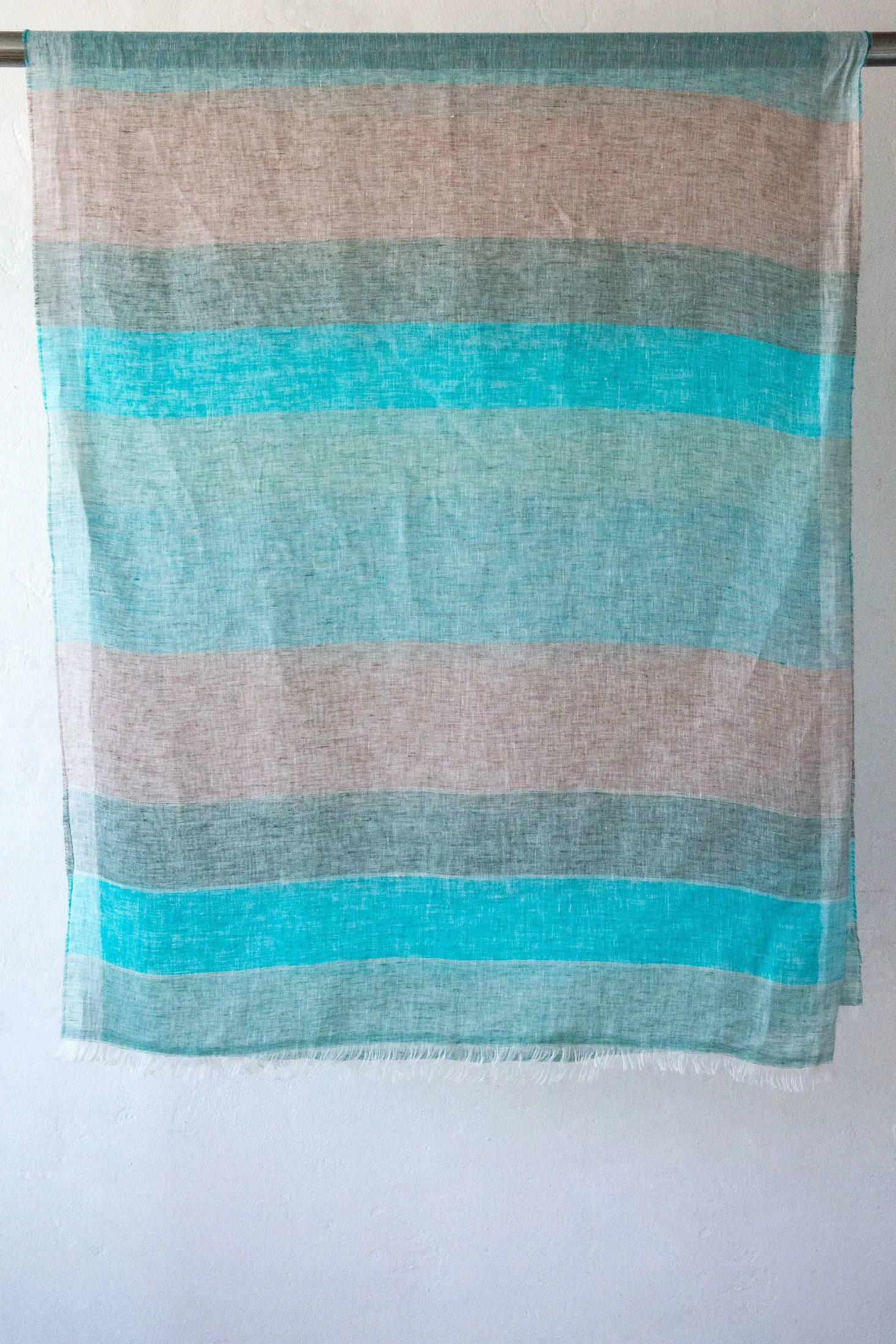 Big Stripe Linen Scarf