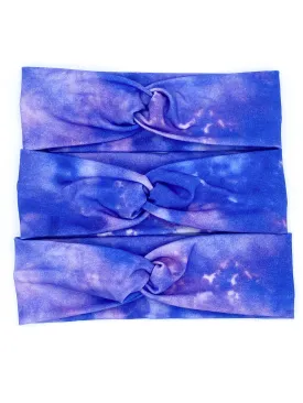 Blue Violet Tie Dye Headband | Turban | Twisted