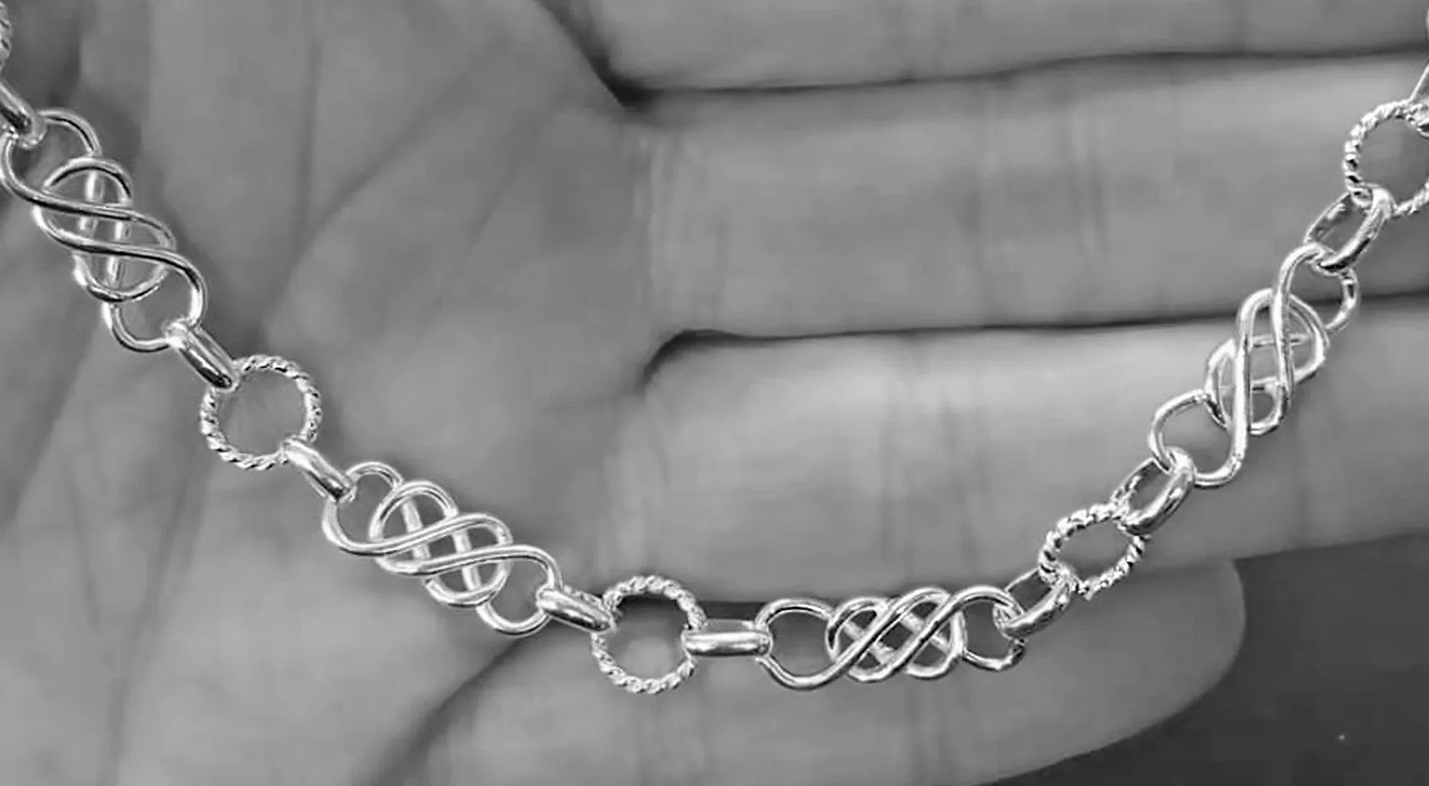 Celtic Link Necklace, Sterling Silver Full Length Celtic Knot Chain