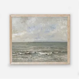 Coastal Rough Water Vintage Wall Art