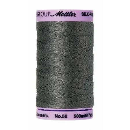 Cotton Sewing Thread - Old Tin Grey 500m/547yd - Mettler Silk Finish All Purpose