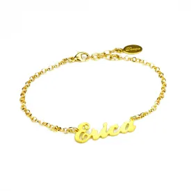 Custom Name Plate Bracelet in Gold or Silver