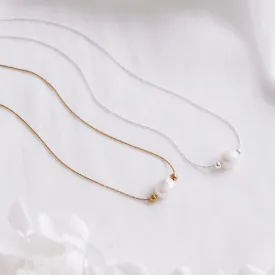 Delta - Stainless Steel Gold or Silver Pearl Necklace