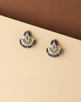 Elegant pearl with stone studded stud earrings that always go with your traditional outfit.