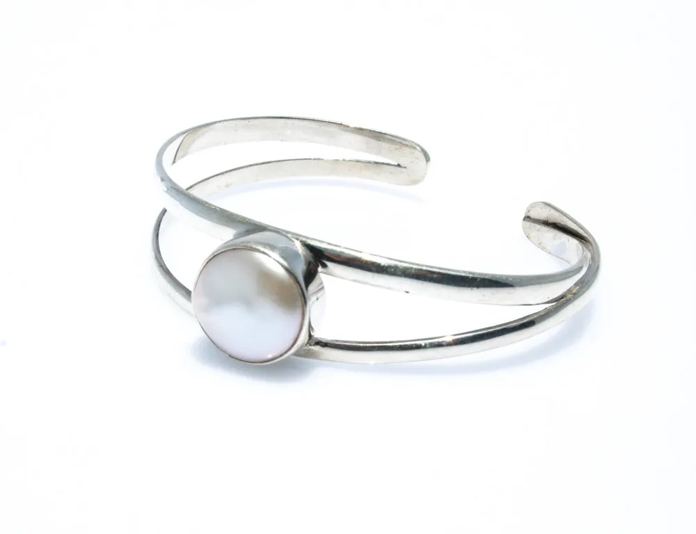 Emma Pearl Sterling Silver Cuff