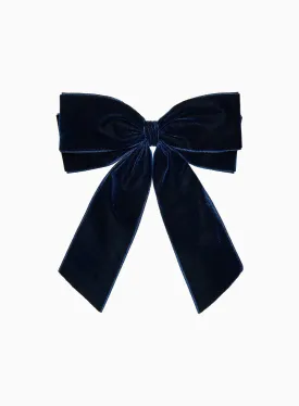 Extra Large Velvet Bow Hair Clip in Navy