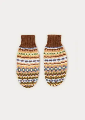 Fair Isle Mittens In Oatmeal (S-L)