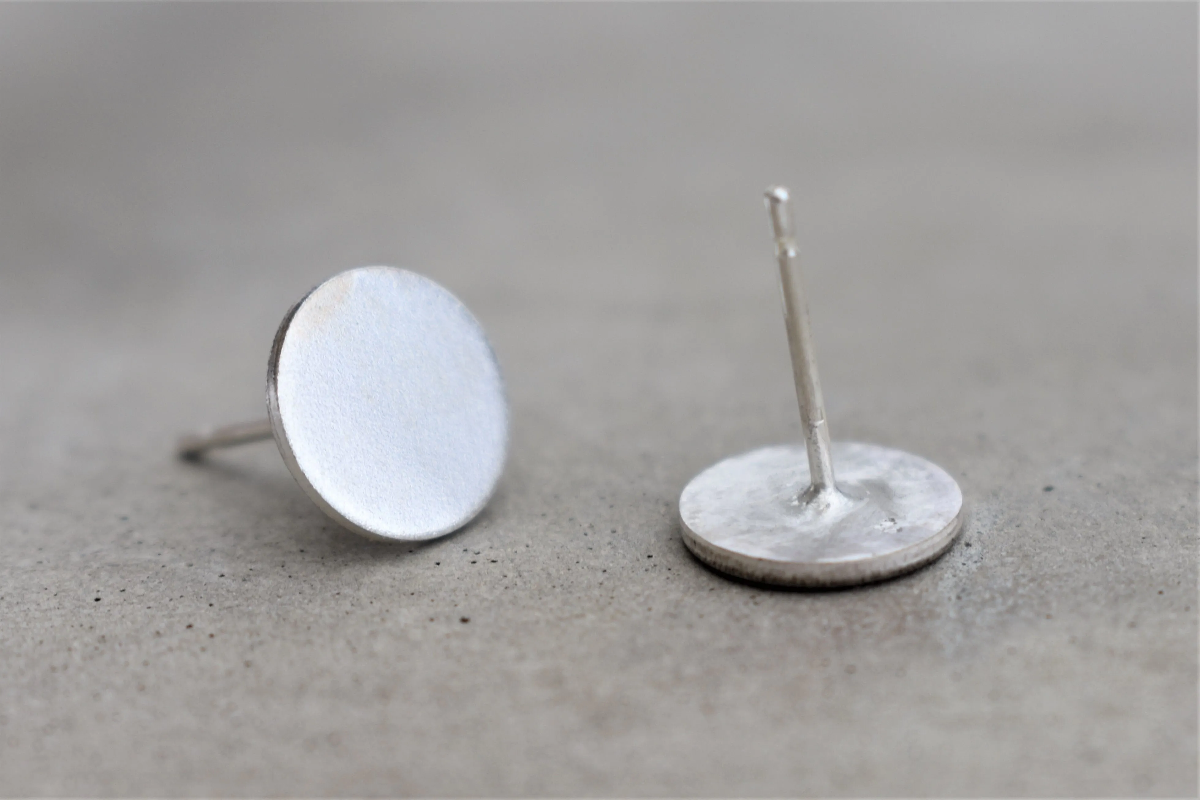 Frosted Stud Earrings in Silver