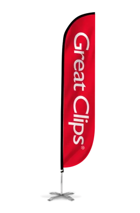 Great Clips Feather Flag Red