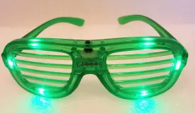 Green Light Up Shutter Glasses 6"