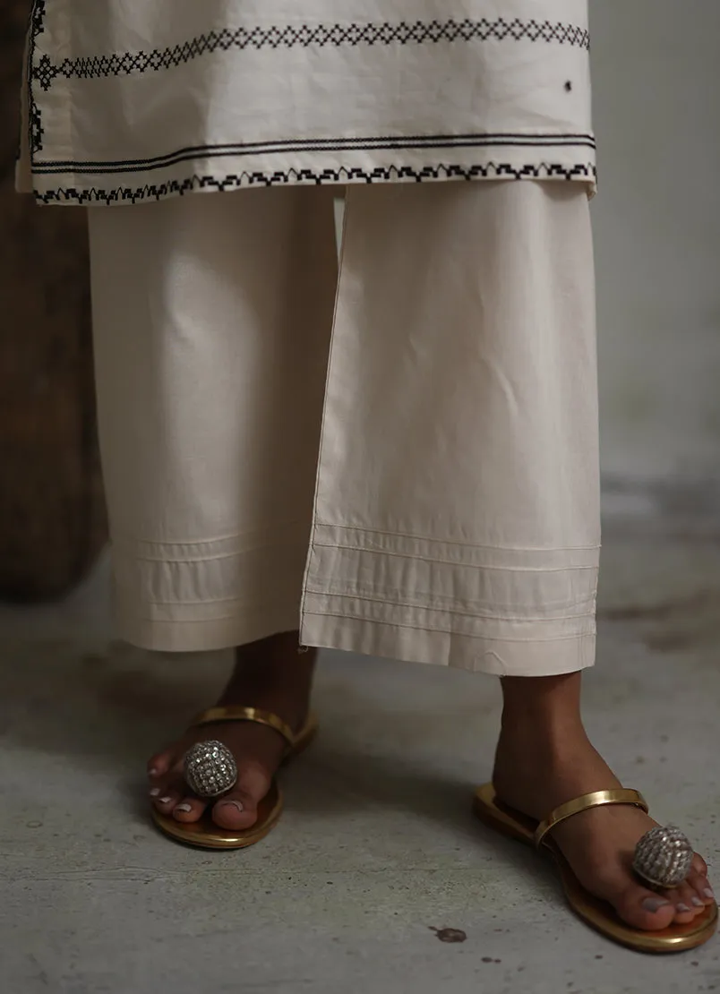 Ivory Embroidered Kurta