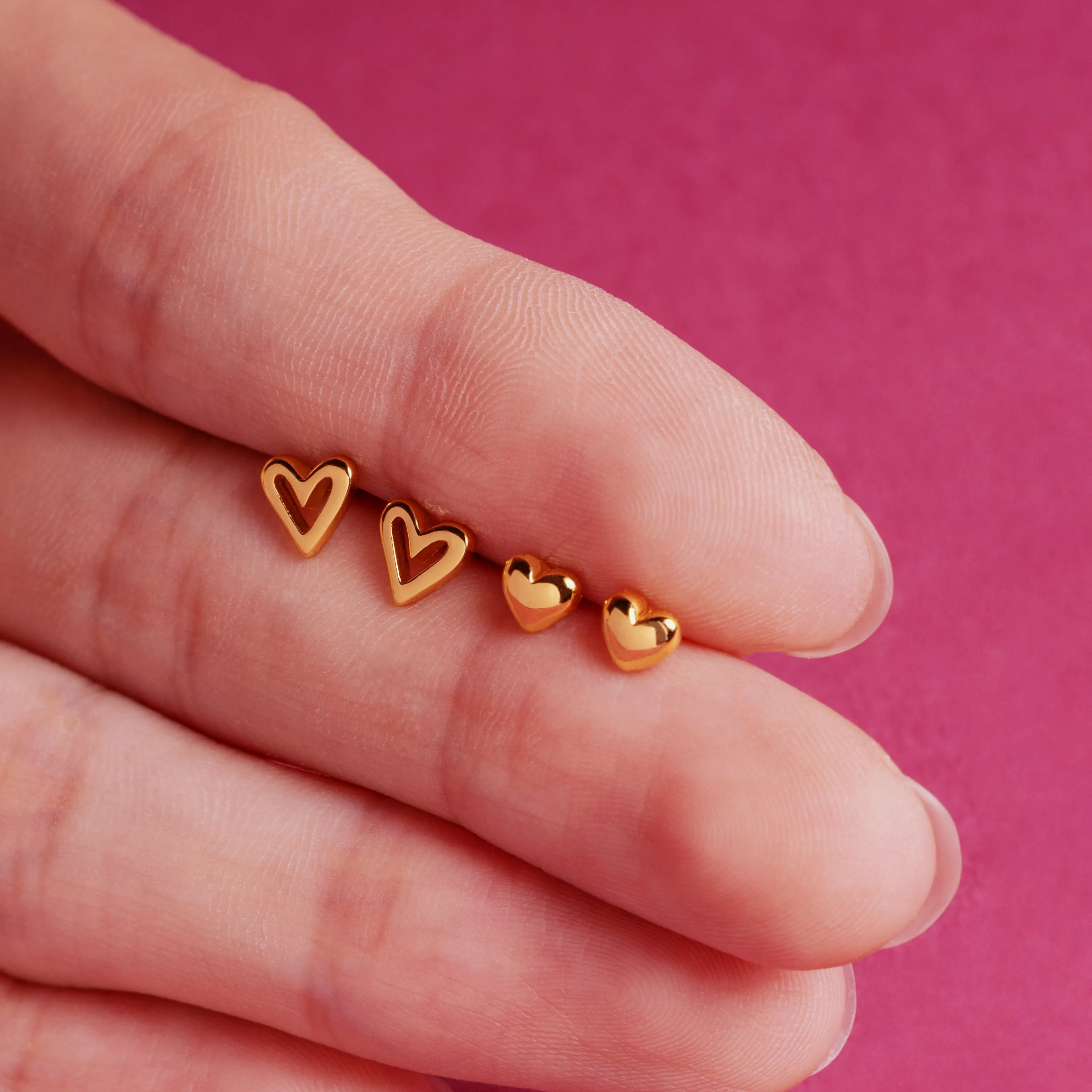 Mini Puff Heart Stud Earrings