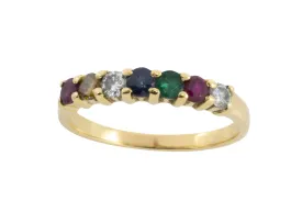 Multi gem and diamond ring in 18 carat gold