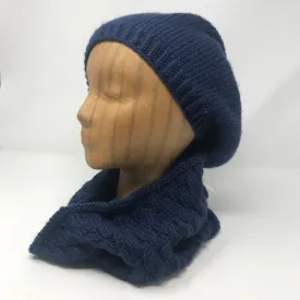 Navy Acrylic Cable Knit Cowl