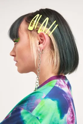 Neon Yellow Hair Clips