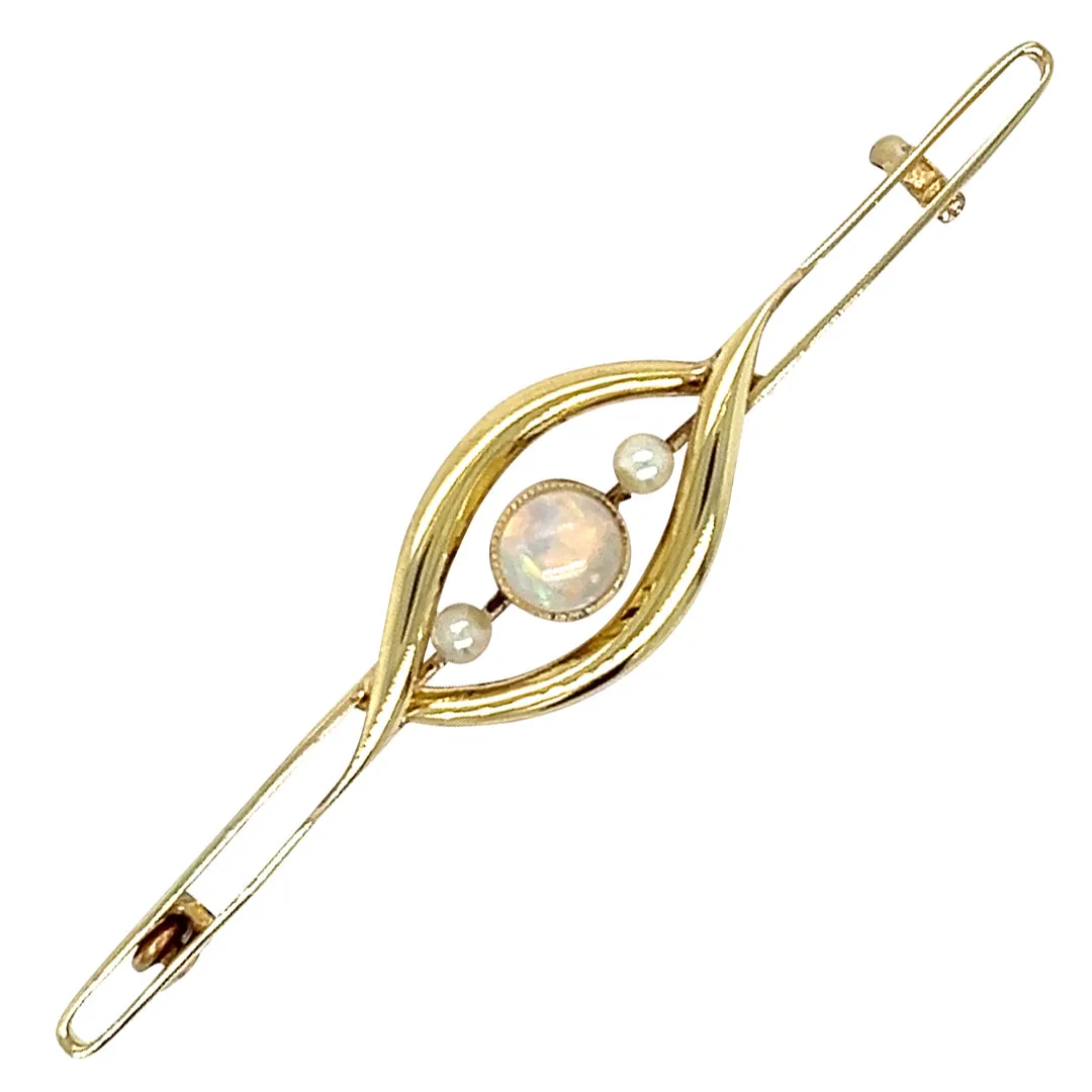 Opal & Pearl Stock Pin