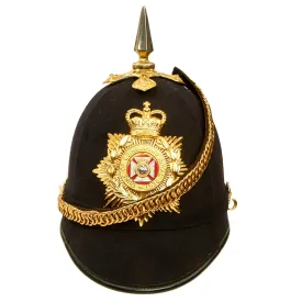 Original British Mid 20th Century Duke of Edinburgh’s Royal Regiment Officer Blue Cloth Spike Dress Helmet