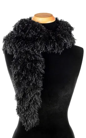 Scrunchy Scarf - Black Swan Faux Feather