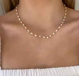 Seaside Bliss Pearl Necklace Gold