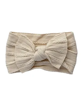 Solid Knit Nylon Headband - Vintage Ivory