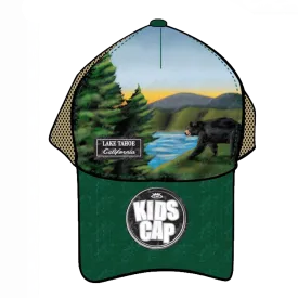 Souvenir Ball Cap Kids Airbrush Mountain Bear Mesh, Lake Tahoe