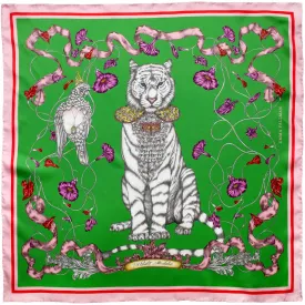 Totem Tiger Mini Silk Scarf Green