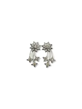 WHITE GOLD SUN AND STARTS EARRINGS